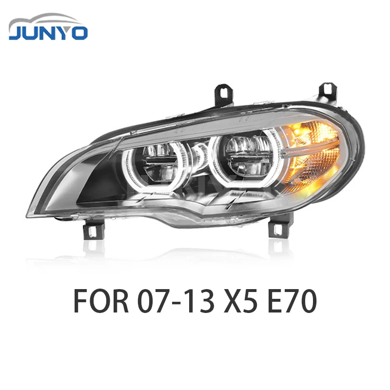 Headlamp Assembly for X5 E70 2007-2013 Headlight Assemblies-Upgrade to the Arrow Style Dual-Color Led Light Pair Left and Right