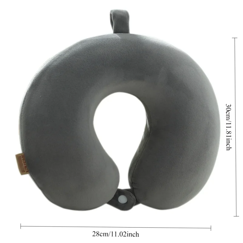 Solid Color Memory Foam U Neck Pillow Custom Embroidery Logo Travel Portable Cervical U Pillow