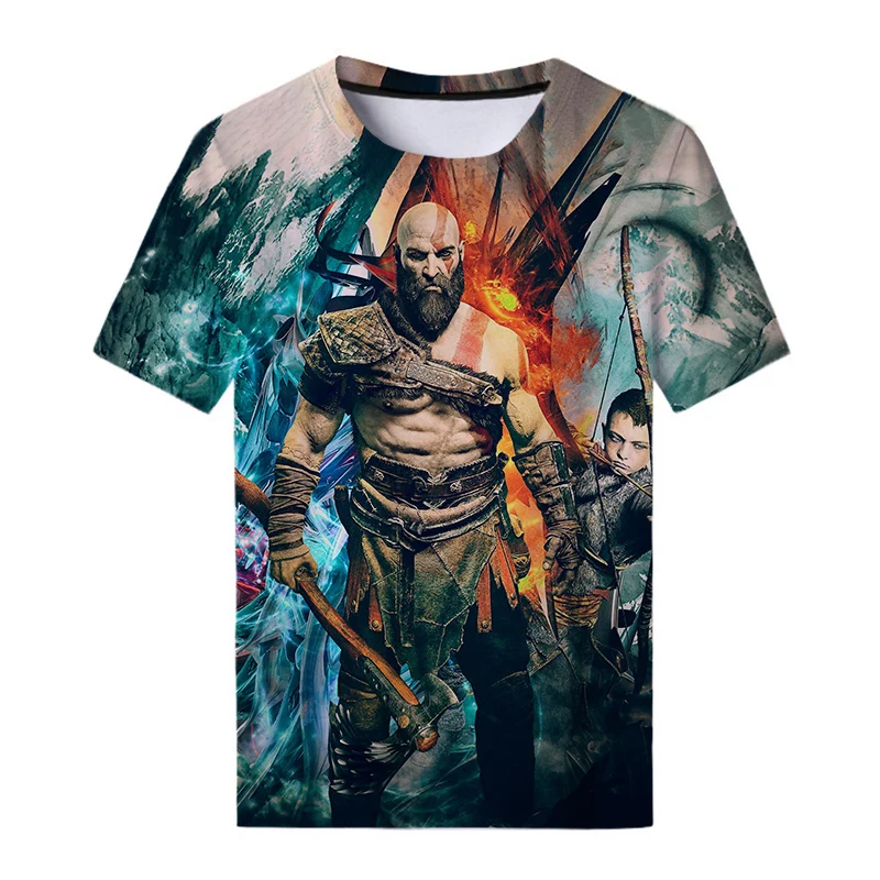 New God Of War T-Shirts Popular Game 3D Print Streetwear Men Women Casual Fashion Oversized T Shirt Cool Kids Tees Tops Clothing