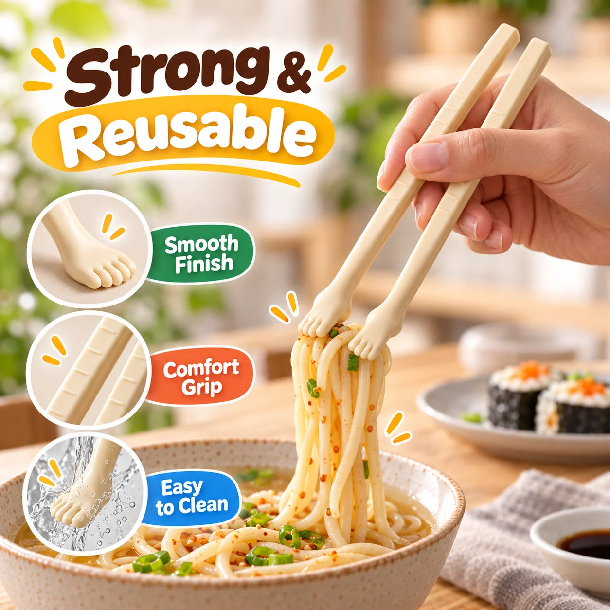 Funny Foot Chopsticks with Str - Funny Kitchen Gadgets Gifts 评论和价格