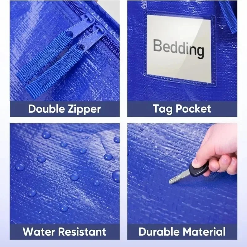 Christmas Stocking Stuffers 6 Pack Extra Large Heavy Duty Moving Bags with Zippers & Handles Durable Storage Closet Organizer