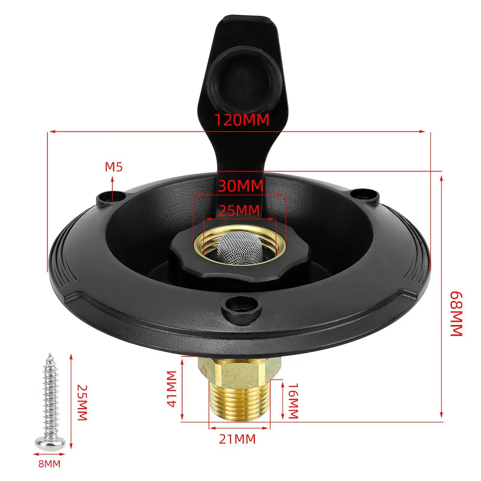RV City Water Inlet with Check Valve Brass Flush RV Water Backflow Preventer