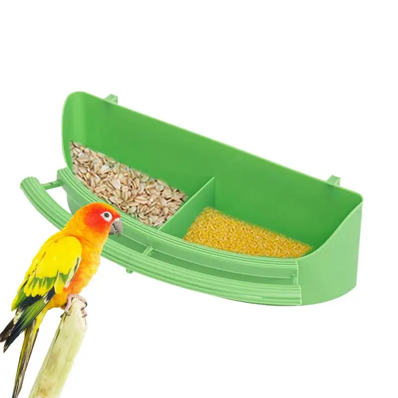 Bird Cage Feeder Sparrow Cage Water Food Feeding Cup Birds Food & Water Dispenser Bowl With Compartment And Bird Perch For Small