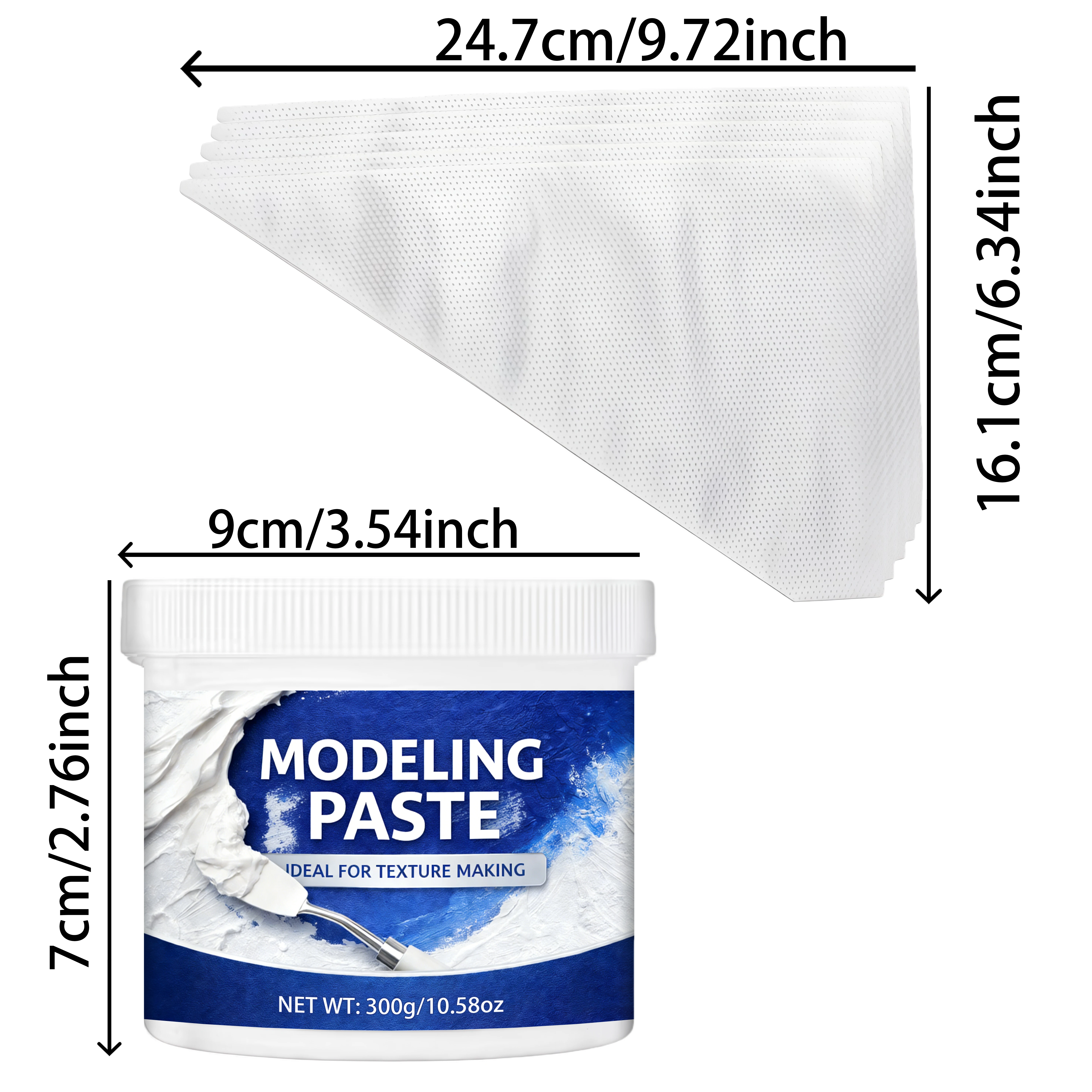 10.58oz Modeling Paste for Sculpting, Stacking & Shaping, Canvas & Wood Panels, DIY Crafts, Crack-Resistant