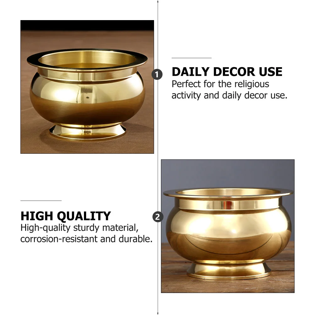 All Copper Incense Burner Cauldron Bowl Chinese Burning Witch Pot Fireproof Desktop Religious Censer Container Delicate Hair