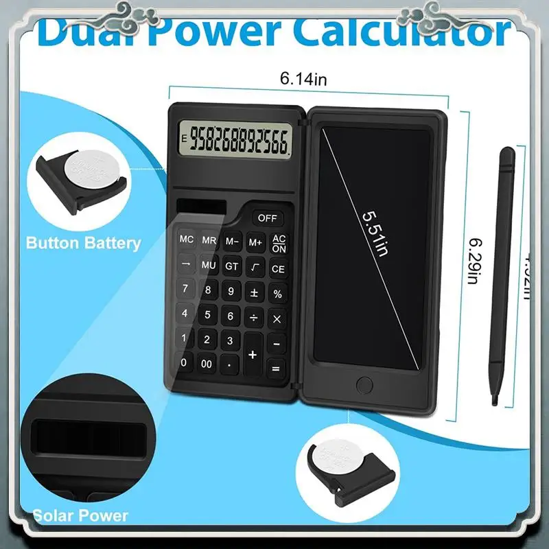 12 Digits LCD Display Solar Desktop Calculator Portable Calculator For Office, School And Home