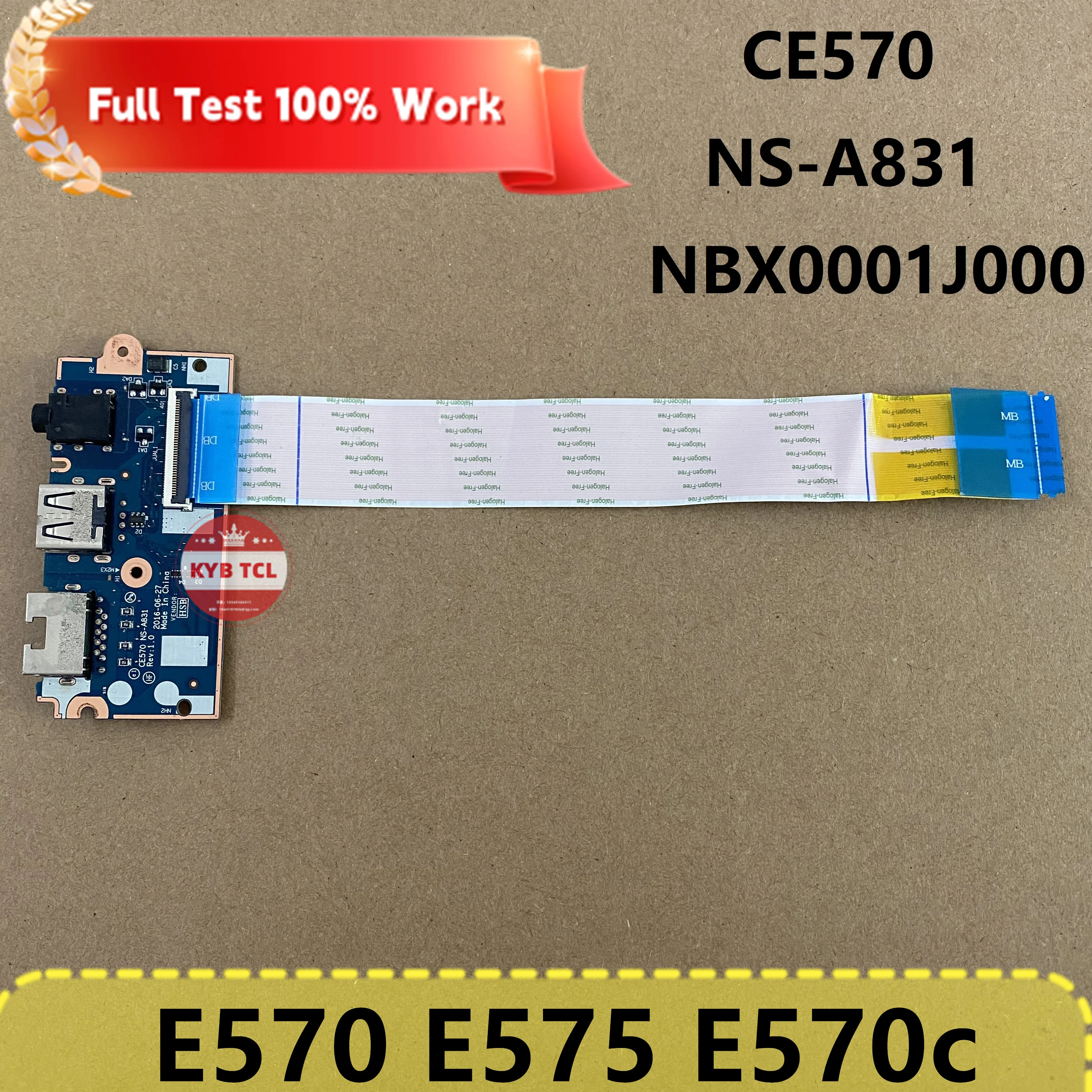 CE570 NS-A831 For ThinkPad Lenovo E570 E575 E570c Laptop USB Audio Ethernet Board OR Cable Notebook NBX0001J000