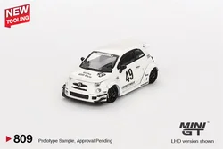 (Pre-order) MINI GT 1:64 LB-WORKS x Abas Works ABARTH 595 Gara White LHD - Paper box Diecast Model Car