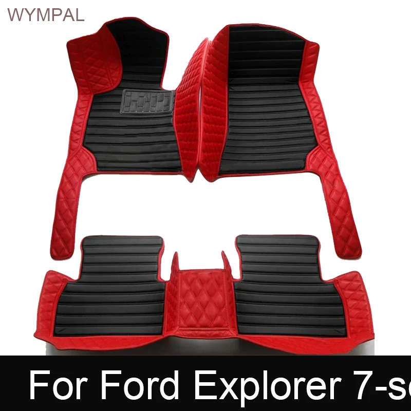 Car floor mats for Ford Explorer 7-seat 2016 2017 2018 auto foot Pads automobile carpet cover interior accessories