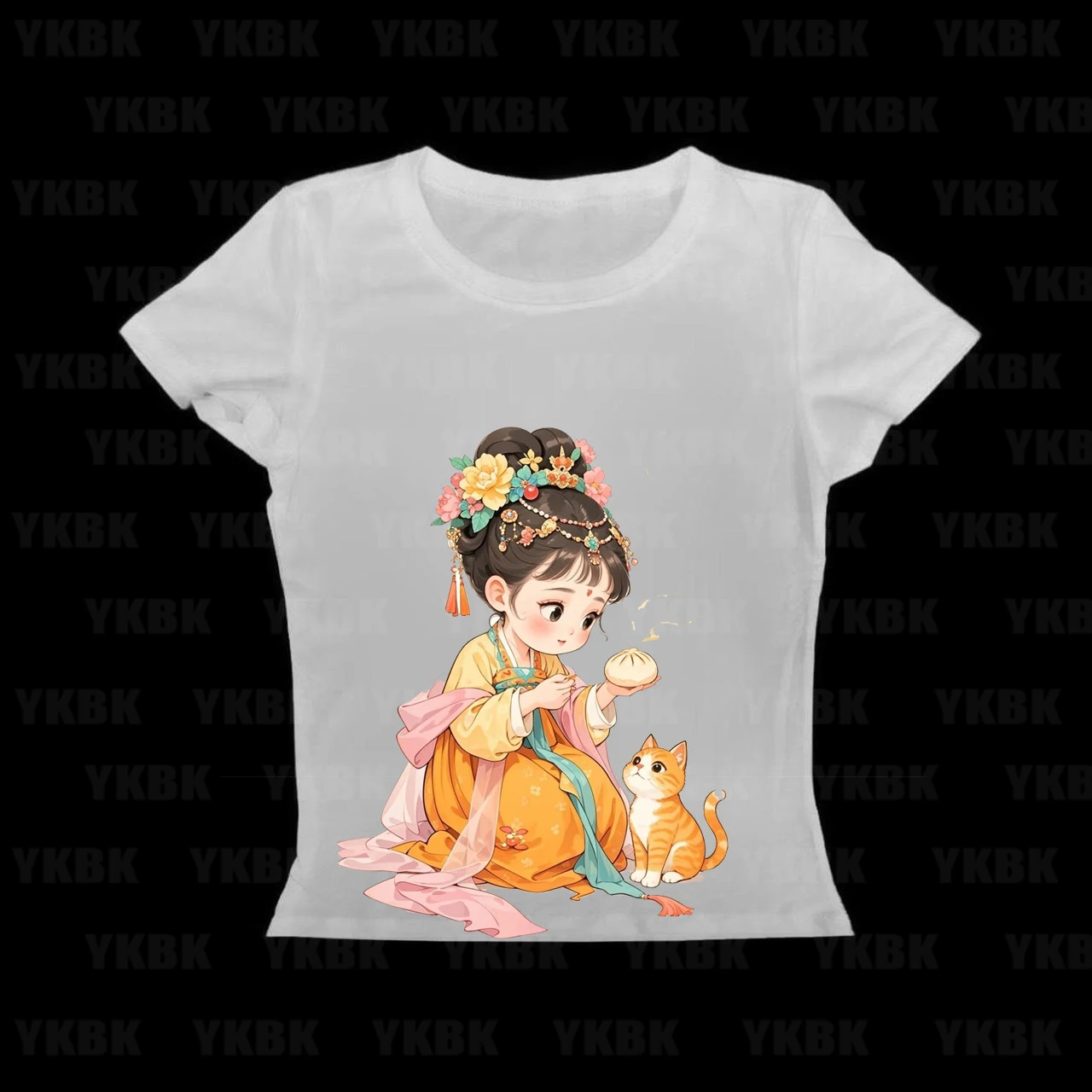 Chinese women clothing Summer Short Sleeve Cute Cartoon Tops Loose Anime Print Subculture T Shirts Harajuku New Kawaii  Tees