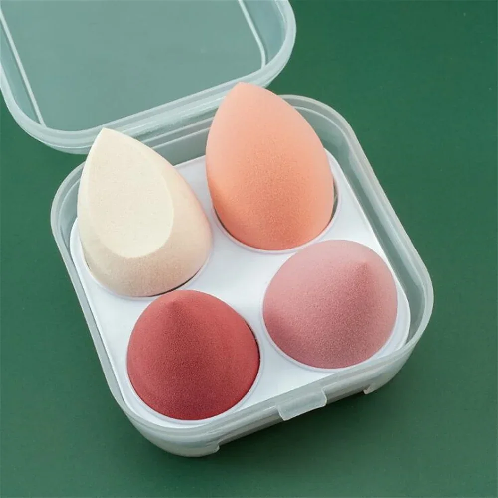 4 Stuks Make-Up Spons Blender Schoonheid Ei Cosmetische Puff Zachte Foundation Sponzen Powder Puff Vrouwen Kleurrijke Accessoires Met Doos