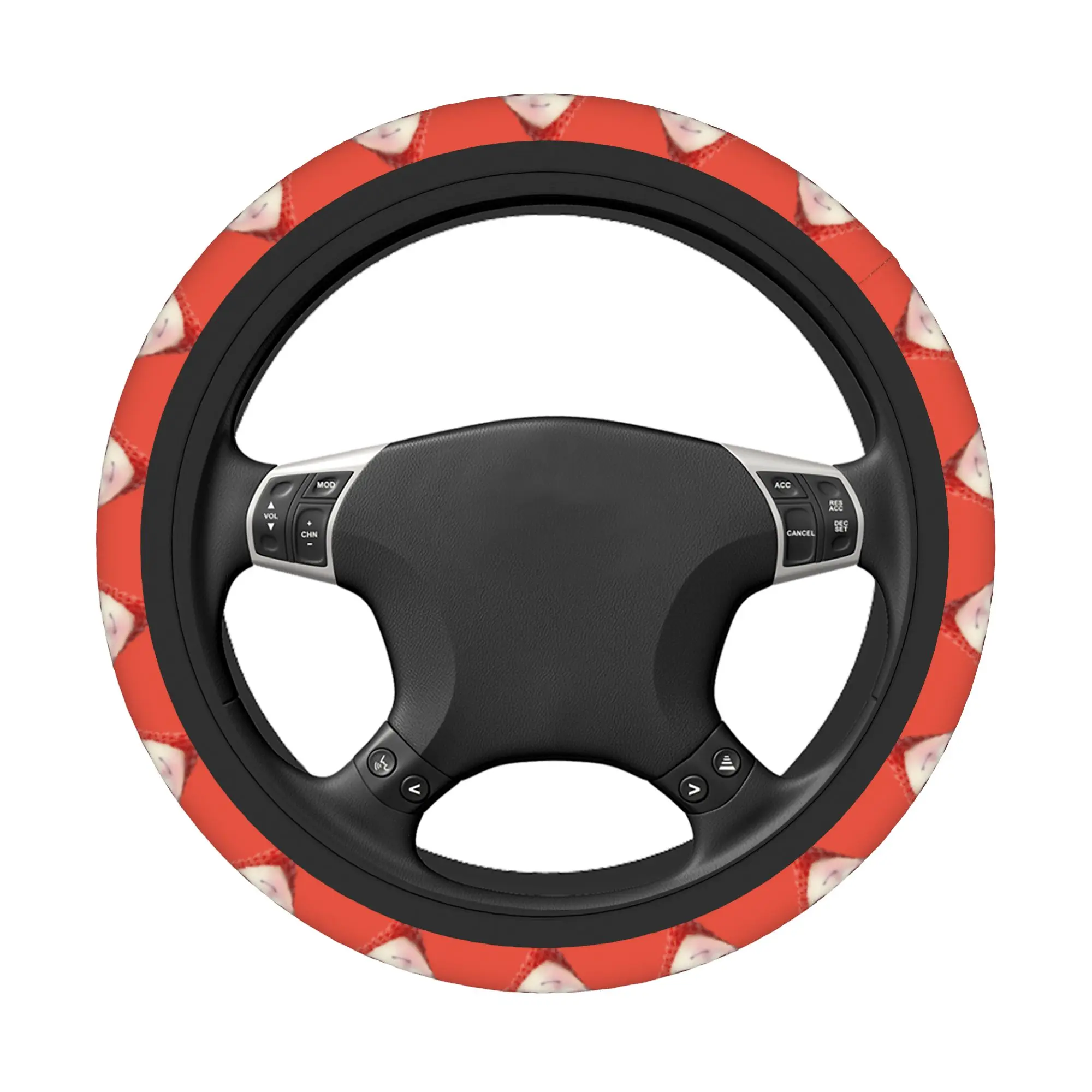 Strawberry Creative Kasanes Expression Tetoes 38cm Car Steering Wheel Covers Soft Funny Colorful Auto Steering-Wheel Protector