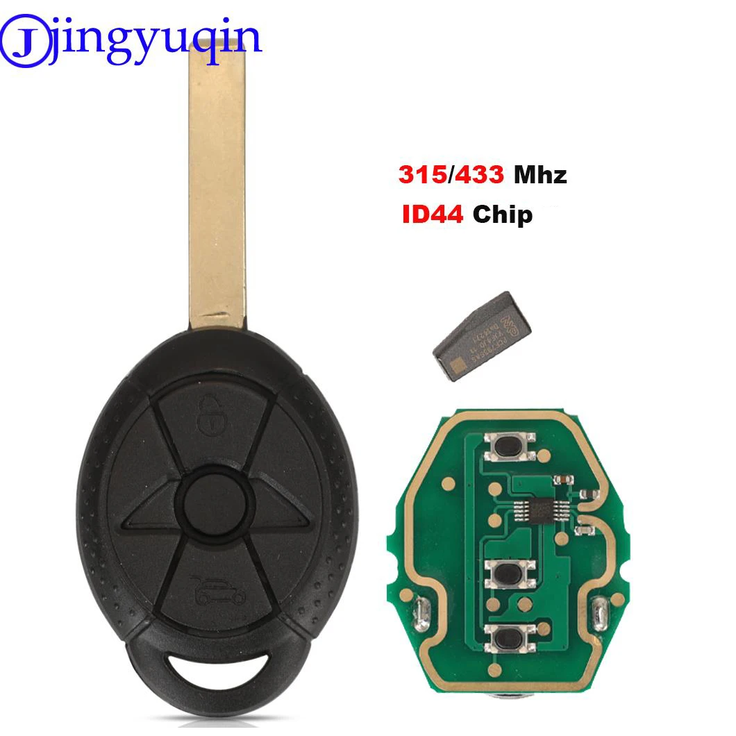 jingyuqin 2B EWS Etui na pilota samochodowego do starego BMW Mini Cooper S R50 R53 z regulowanym chipem ID44 315Mhz/433Mhz