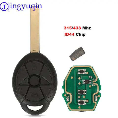 Jingyuqin 2B EWS 자동차 원격 제어 키 Fob 케이스 315Mhz/433Mhz 조정 가능한 ID44 칩과 오래된 BMW 미니 쿠퍼 S R50 R53