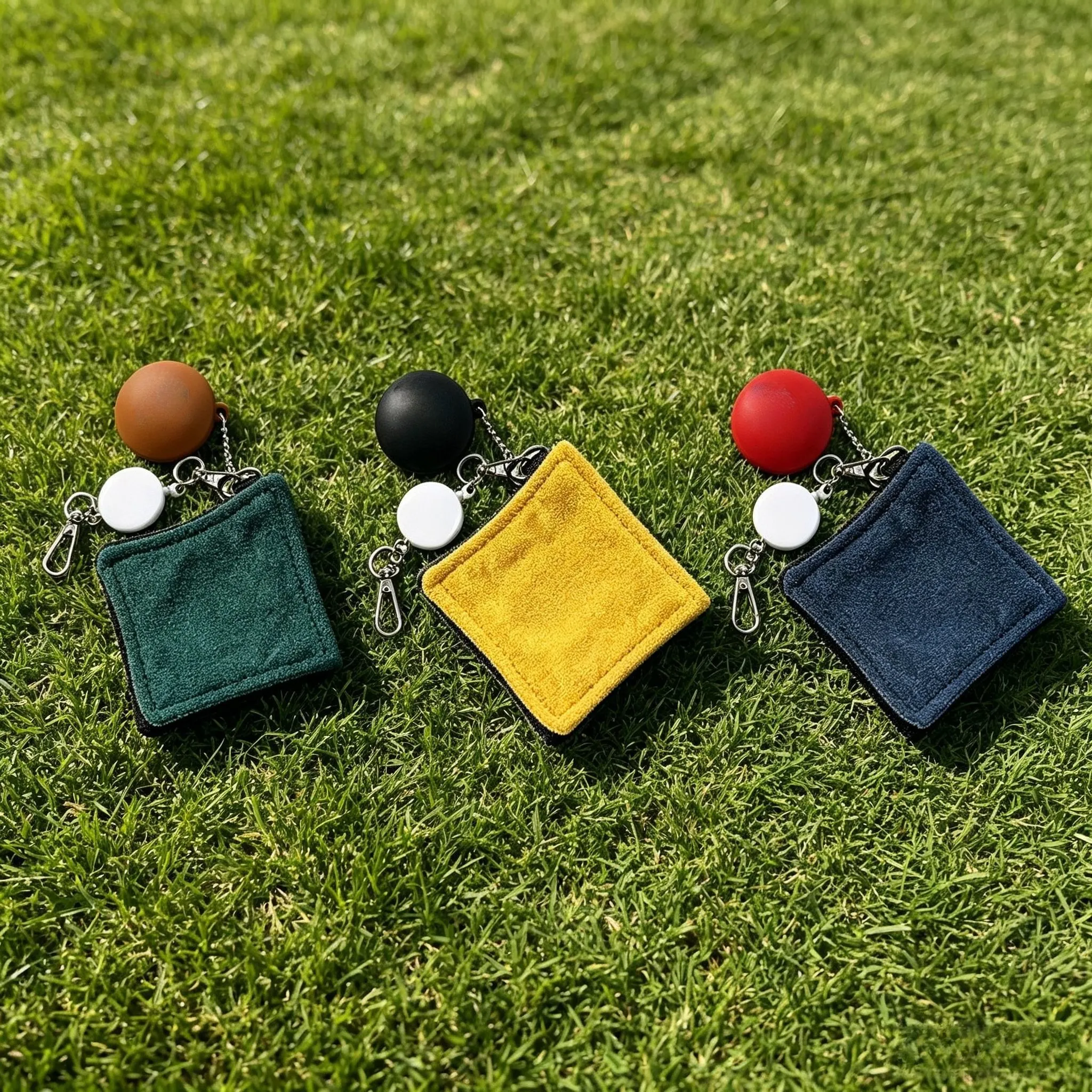 Men Women Golf Cleaning Towel with Hook, Portable Golf Ball Club Wipe Pendant, Fashion Korean Golf Accessories Hanging Decor