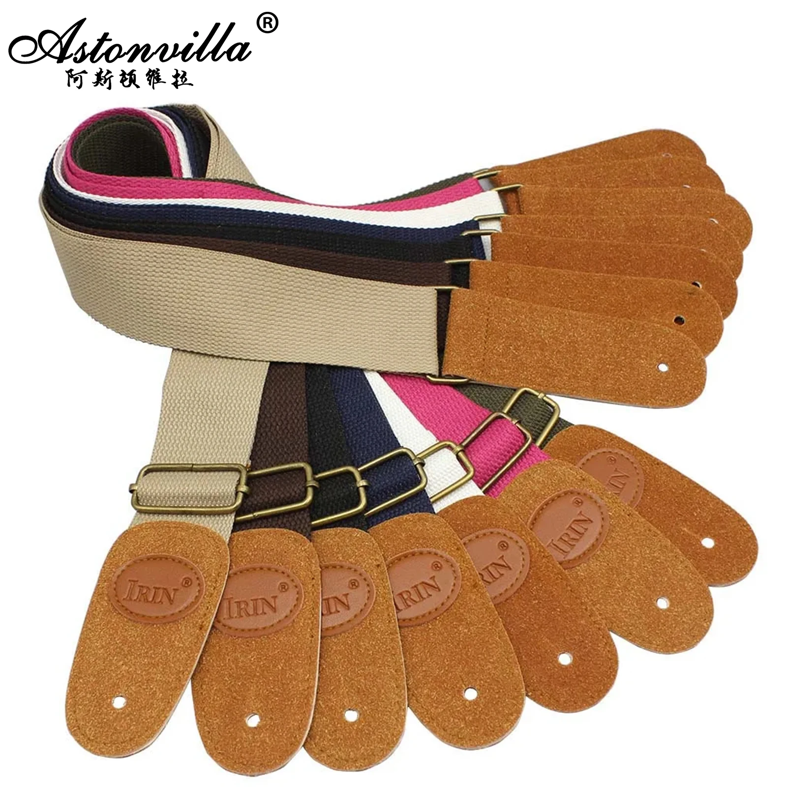    Einstellbare Gitarre Gurt Reine Baumwolle Schulter Gurt PU Leder Für Elektrische Bass Gitarre Gurt String Instrumente Zubehör