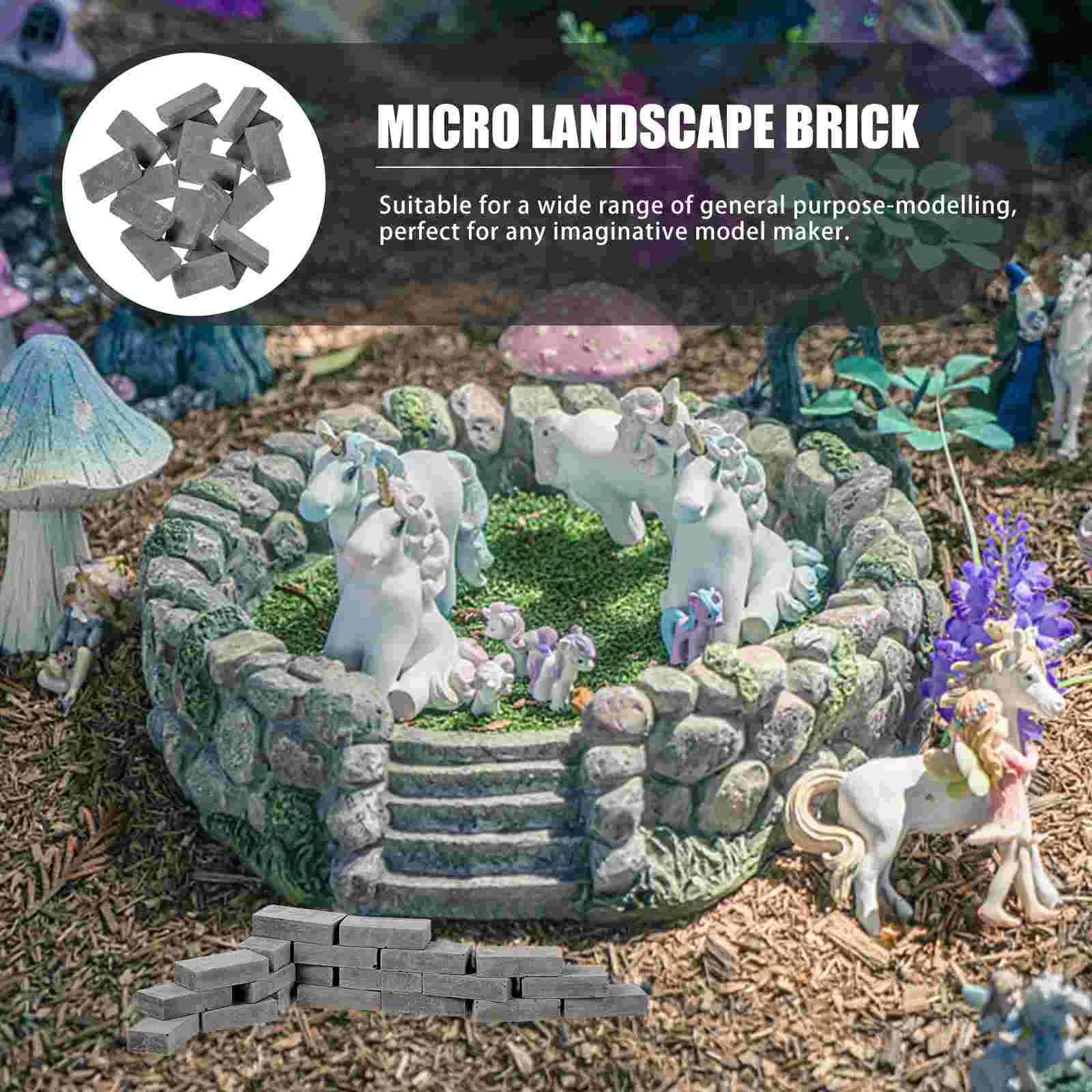 20 Stück Miniatur-Bausteine, simulierte Tonziegel, Dekor, Sandtisch, Modell, Landschaftsarchitektur, Zubehör