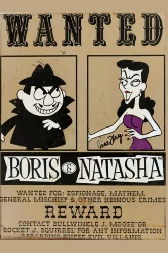 1pcs Tin Sign 8 x12 Wanted Poster Boris and Natasha For Crimes and msicheif