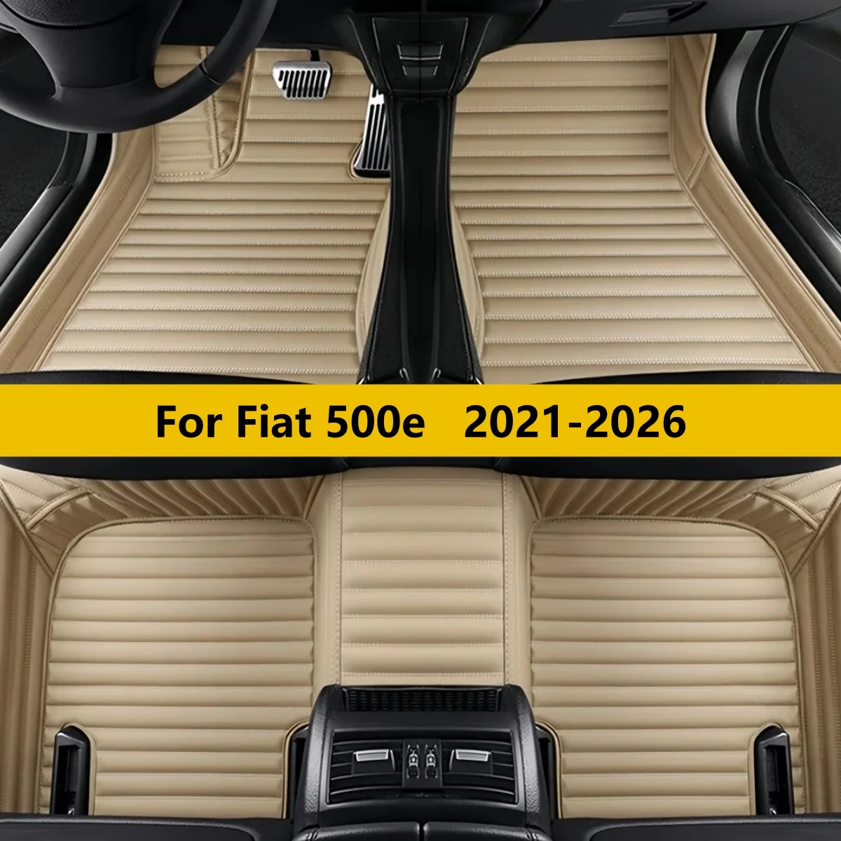 

Автомобильные коврики для Fiat 500e 2021-2026, полный комплект, кожаные, всепогодные, водонепроницаемые