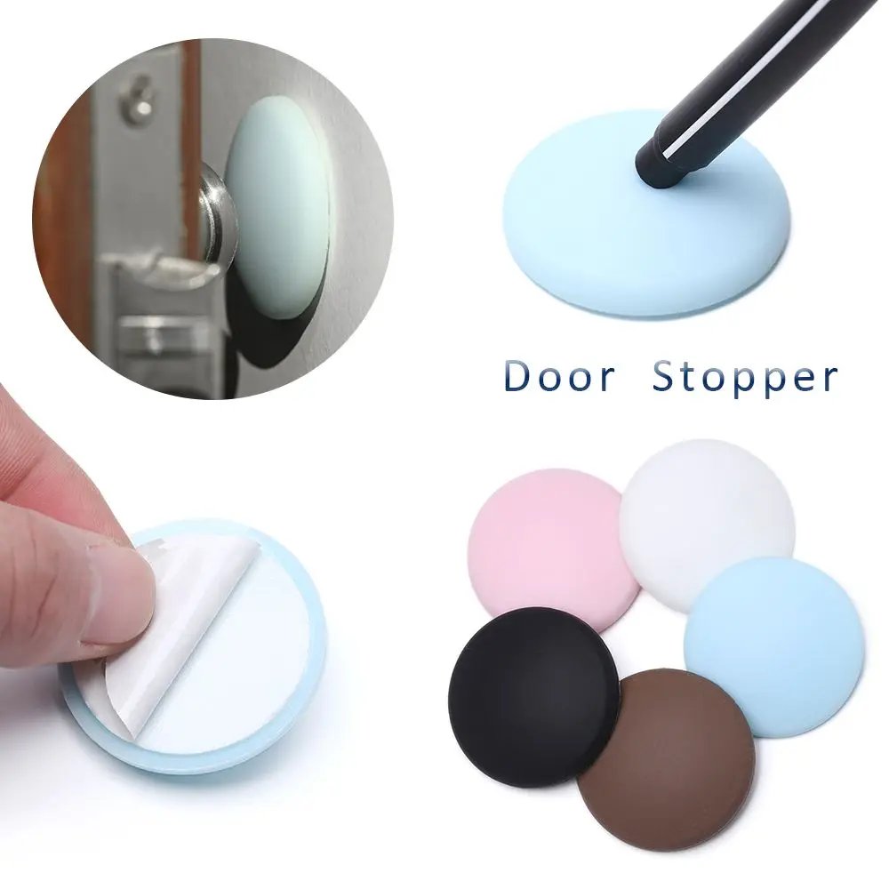 Silicone Doorknob Anti-slip Sticker Bumper Door Handle Stopper Wall Protector Self Adhesive