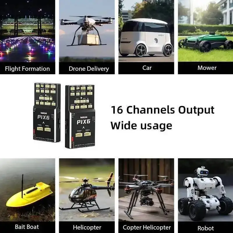 RadioLink PIX6 Open-Source Flight Controller FC 16CH Ausgang Dual-Gyro Eingebaut für Starrflügel-Copter-Hubschrauber-Auto-Boot-Teil