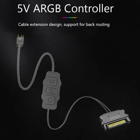 ARGB 5V 3PIN To SATA Interface Extension Cable Light Controller Mini Adapter Controller for PC Case Fan
