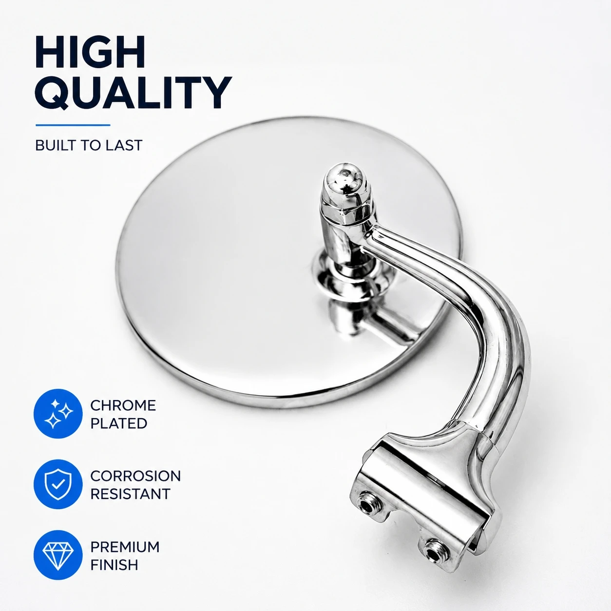 Vintage Round Stainless Steel Rearview Mirror Retro Modified Side Mirror For Classic Old Car Motorcycle Refitting Accessories