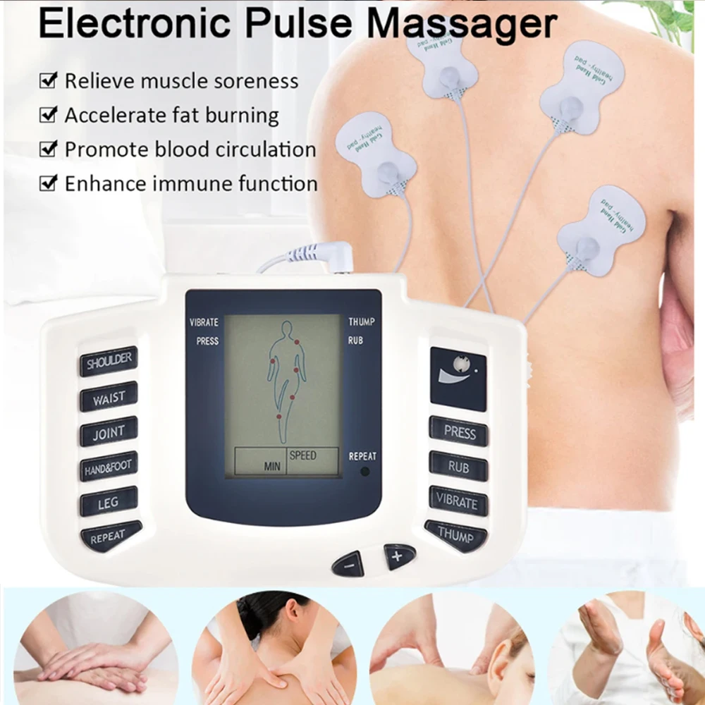 Electronic Pulse Massager Tens Ems Machine Electrical Acupuncture Muscle Stimulator Acupuncture Slimming Massager Pain Relief