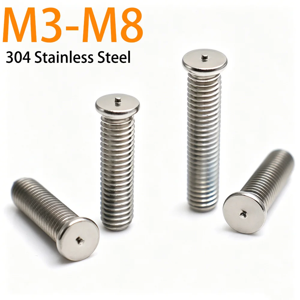 304 Stainless Steel Weld Stud Spot Welding Fastener Metric M3–M8