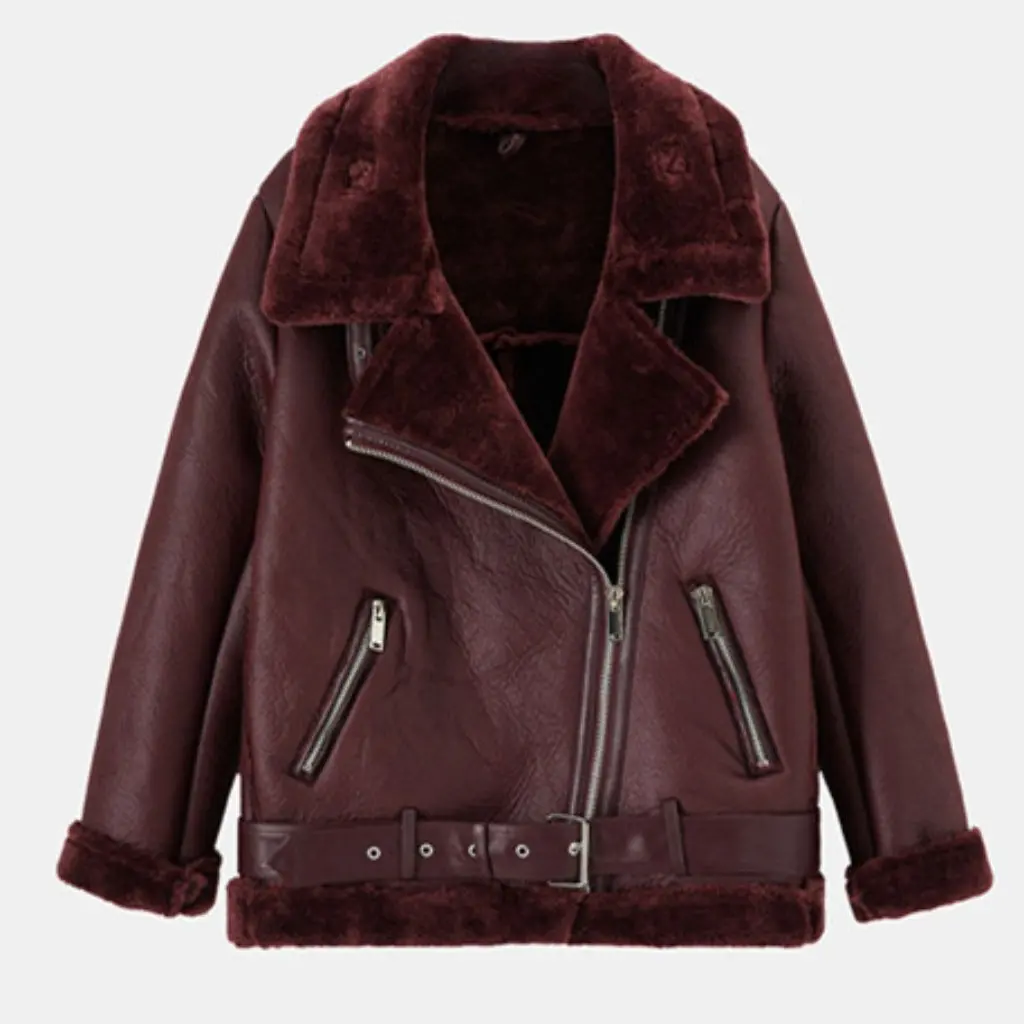 Biała kurtka z futra jagnięcego damska jesienno-zimowa modny styl skóra jelenia aksamit zintegrowana ciepła popularna odzież wierzchnia