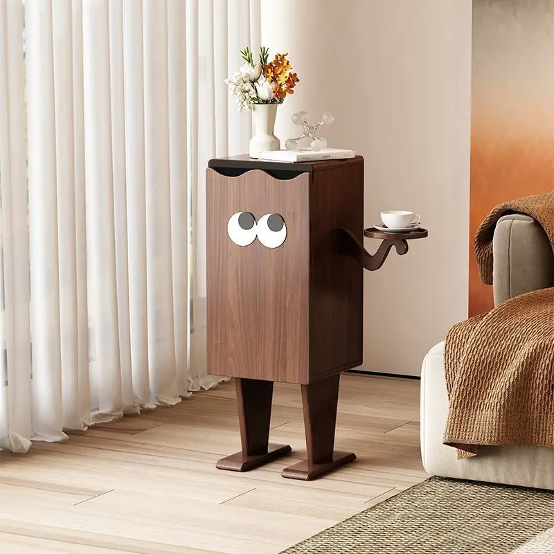 New Chinese solid wood sideboard, robot bedroom bedside table, storage cabinet, simple retro style, creative storage chest