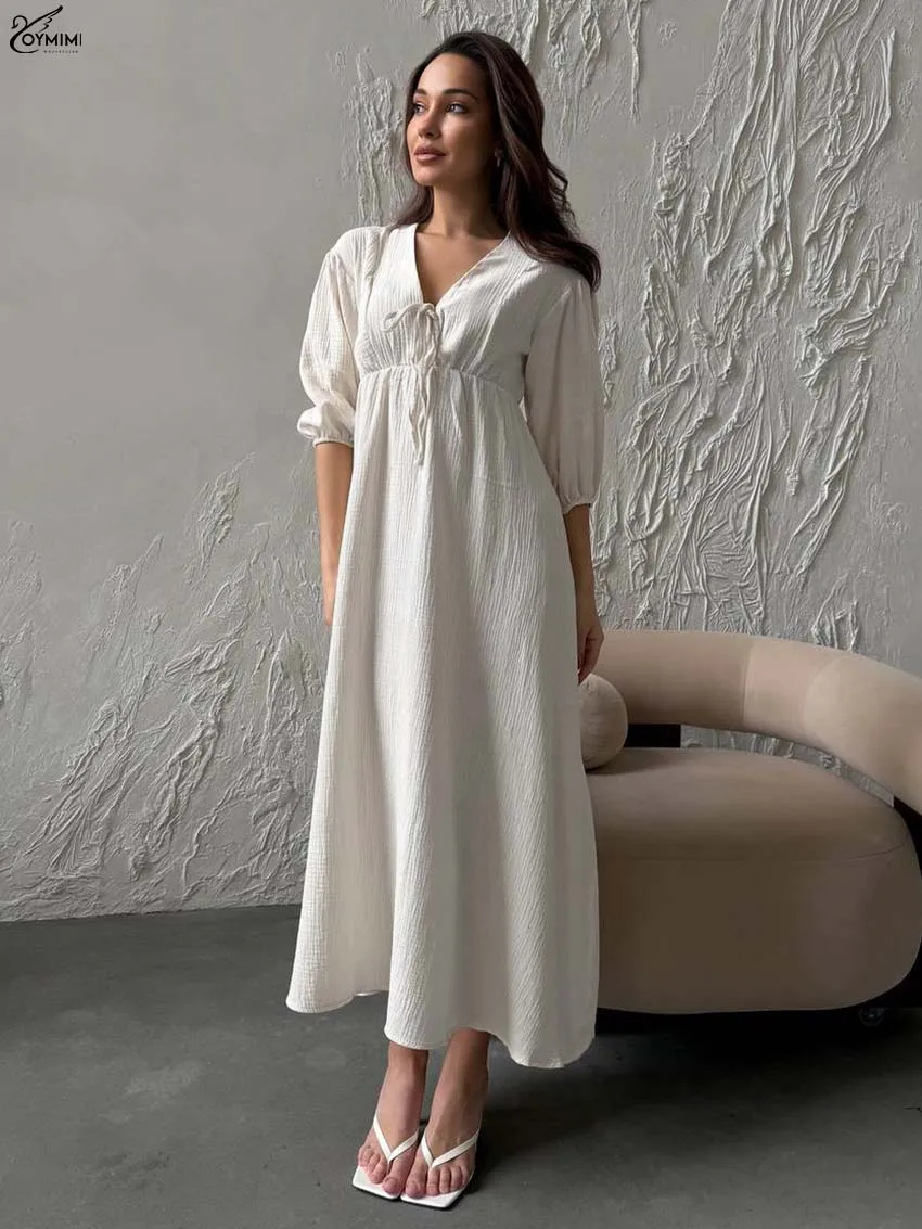 

Oymimi Casual Blue Print Womens Dresses Fashion Long Sleeve Single Breasted Lace-Up Dresses Elegant Cascading Ruffled Mini Dress