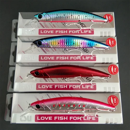 Imagen 1 del producto TSURINOYA 4 Uds nuevo COLOR hundimiento Minnow 110S DW77 110mm 22g señuelo de pesca de fundición larga trucha grande lubina pesca en mar cebo duro