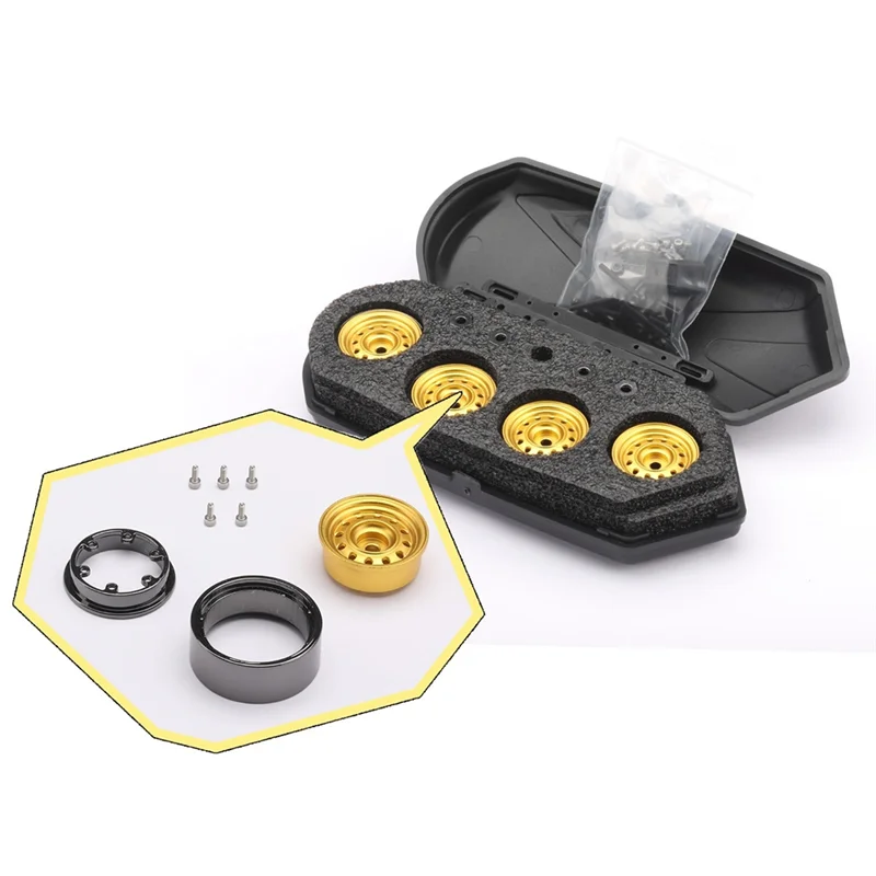 

4Pcs 91.2G 1.0In Metal Beadlock Wheel Hub For Axial SCX24 AX24 Traxxas TRX4M FMS FCX24 1/18 1/24 RC Crawler Car Parts