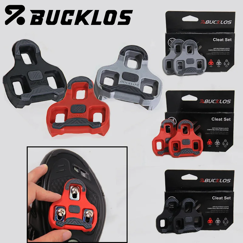 

BUCKLOS Bicycle Self-Locking Pedal Cleats for LOOK KEO Professional Road Bike Pedals Shoes Cleat 0/4.5/9 Degree Float Cleats