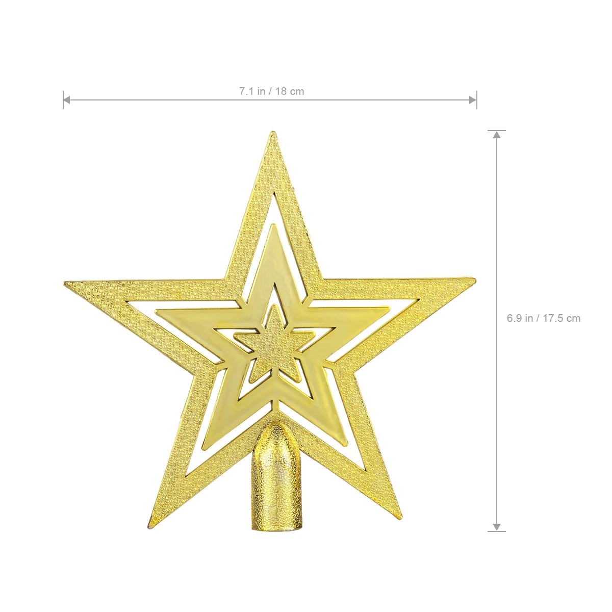 

20cm Christmas Tree Topper Star Festival Decoration Gold Lovely Star Design Impeccable Craft Lightweight Installation