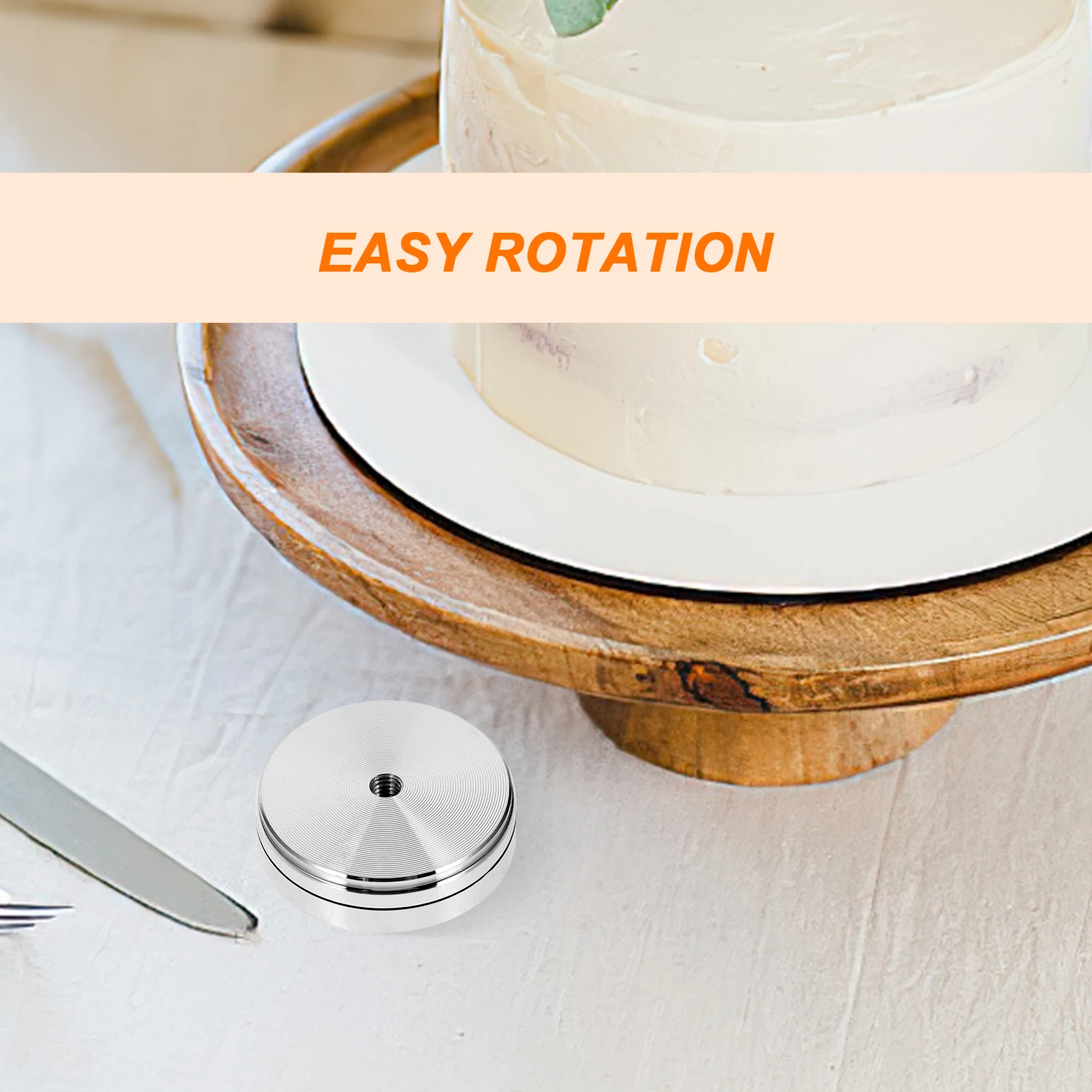

Aluminum Alloy Turntable Bearing Heavy Duty Rotating Base Round Swivel Plate Sturdy Tabletop Rack Smooth Rotation Household