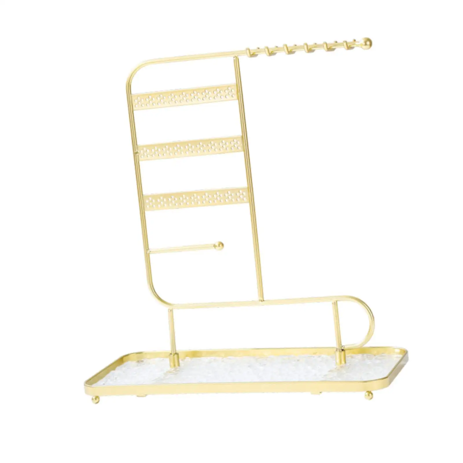 

Декоративная подставка для украшений из кованого железа с крючками, органайзер для серег и колье, стойка для хранения, идеально подходит для праздничных подарков