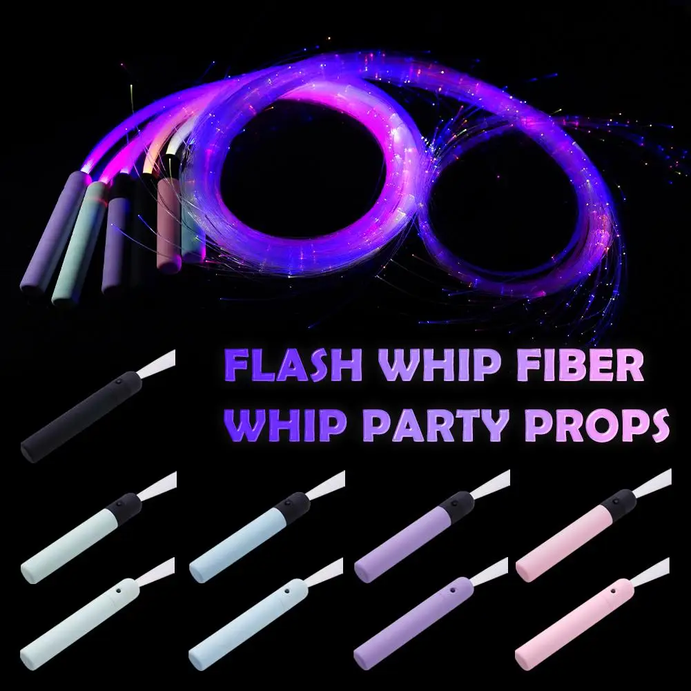 LED Fiber Optic Whip 360° Swivel Super Bright Light Up Rave Toy EDM Pixel Flow Lace Dance Festival Night Party Disco Dance Whips