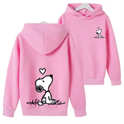 Cartoon Snoopy for Boys Girls Hood coat Kids Pink Top Hoodie Sweatshirt Spring Autumn Toddle  Age 3-12 Autumn Winter Clothes