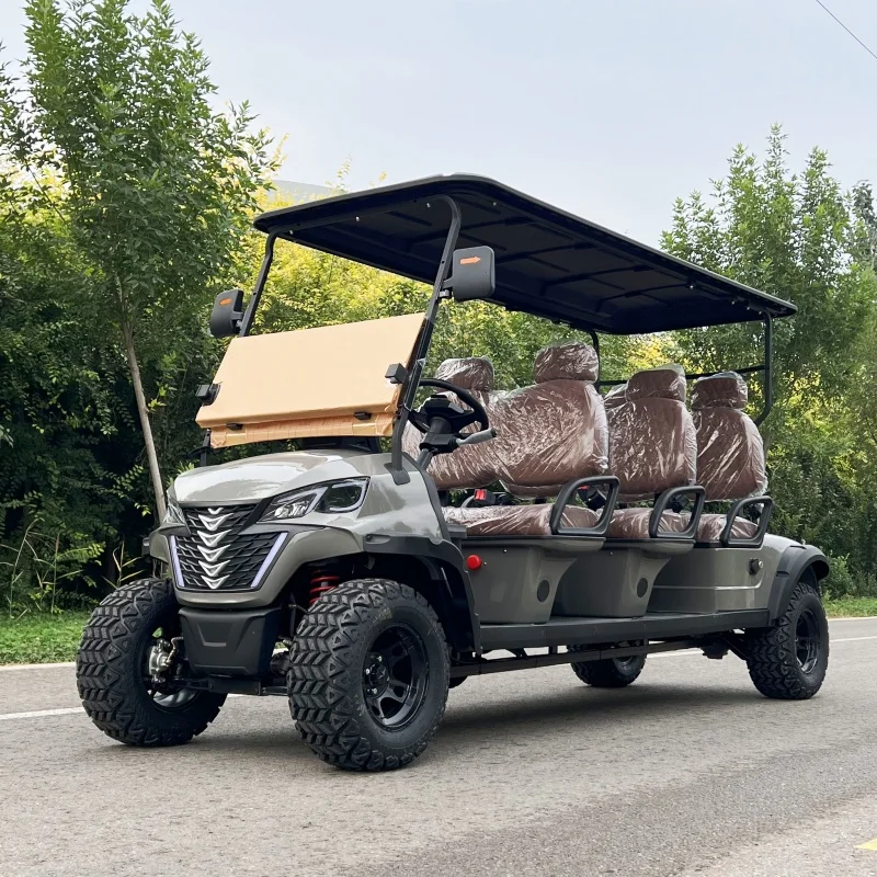 new Factory High Quality 6 Seater High Efficiency 48V 5kw Motor Electric Golf Cart With Solar Panel To Generate Electricity