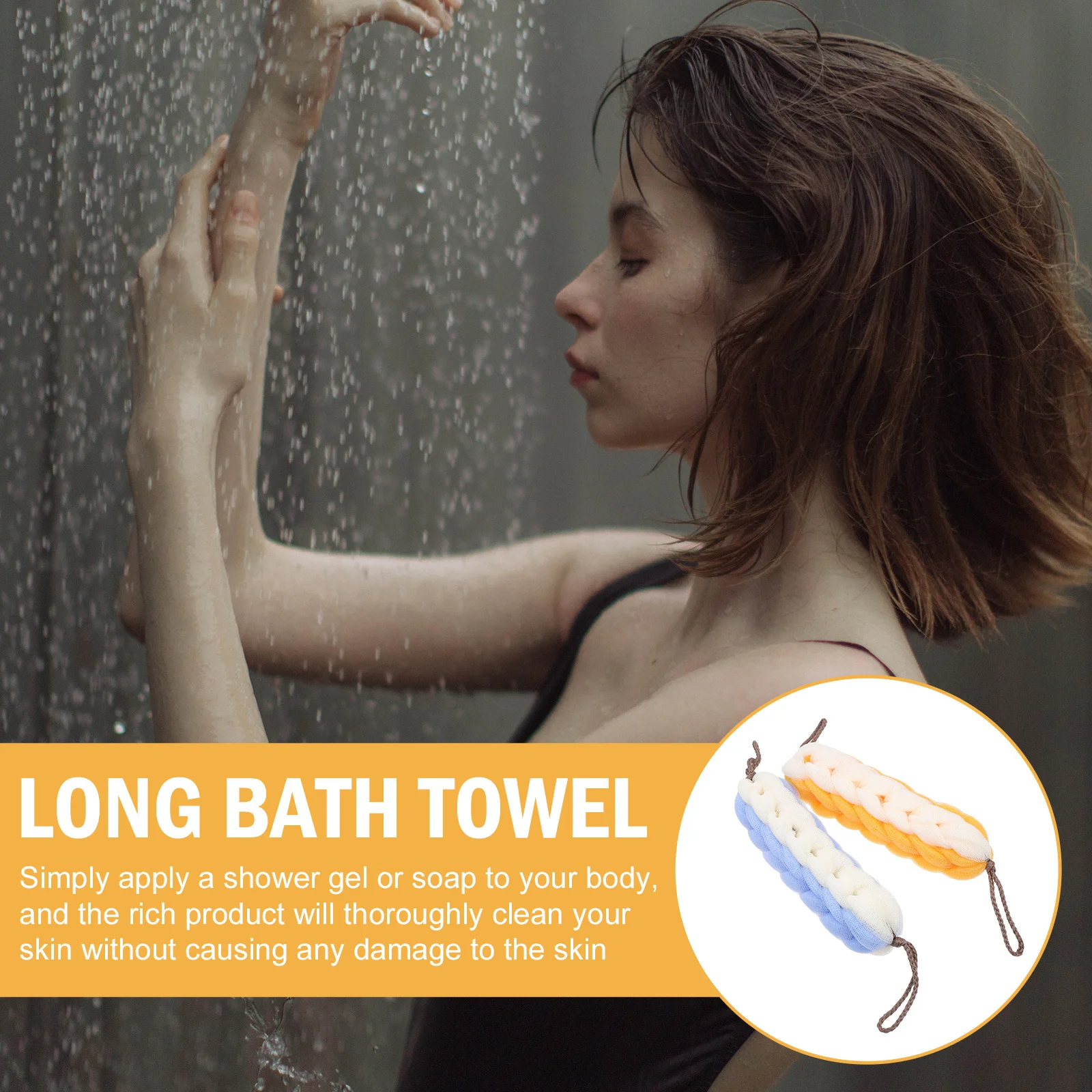 

2 Pcs Rub The Back Bath Flowers Exfoliating Towel Comfortable Shower Scrubbing Dirt Removal