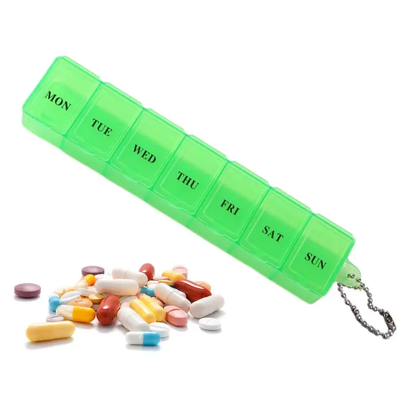 Clear 7 Day Pill Medicine Box Weekly Tablet Holder Storage Organizer Container Case Pill Box Splitters Mini 7 Cells Pill Boxes