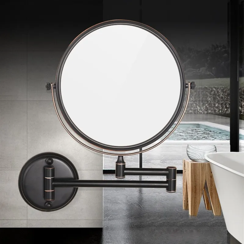 Double Side Folding Makeup Mirror Wall Mount Bathroom Toilet Swivel Round Accessories Home Decoration