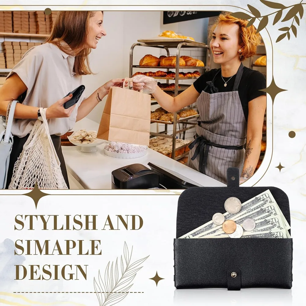 

20 Pack Money Bags Waterproof PU Leather Bag Small Cash Safe Pocket With Button Wallet Pocket For Cash, Banknotes, Coins