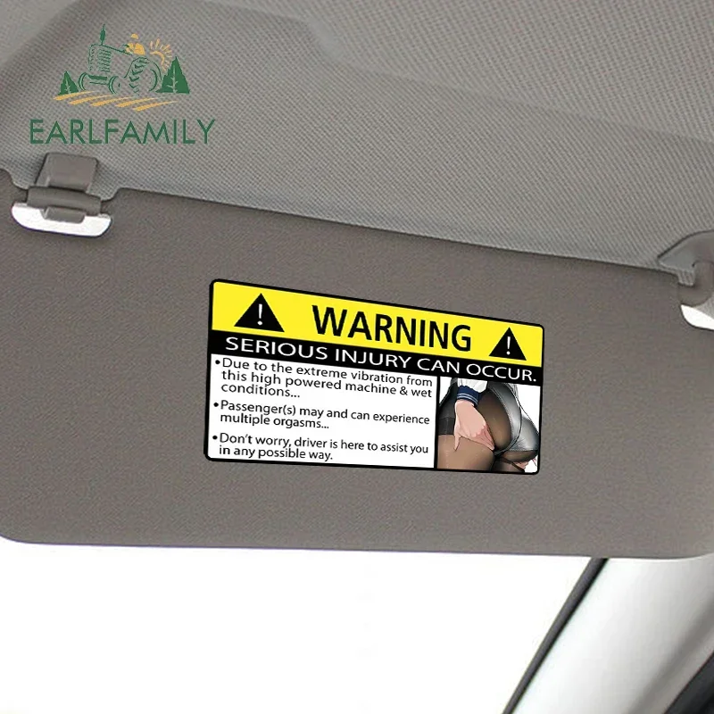 EARLFAMILY 13cm x 6.7cm for Sexy Boat Vibration Warning Car Stickers Graffiti Decal RV JDM VAN Motorcycle Trunk Scratch-Proof