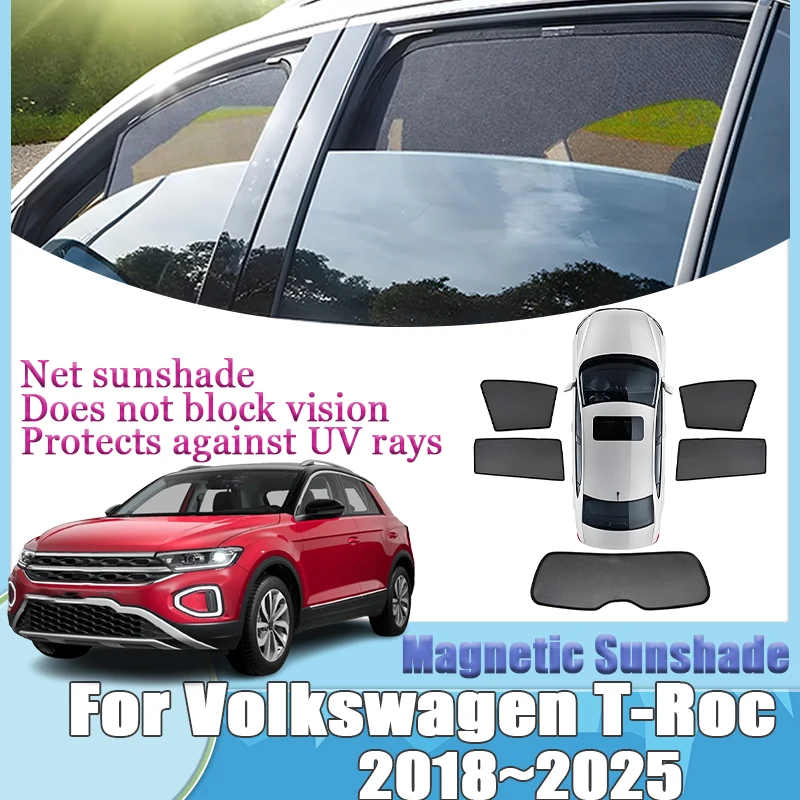 Auto Mesh Shade For Volkswagen VW T-Roc MK1 A11 D11 Magnetic Mesh Sunshades Anti Sun Privacy Visors Windshield Cover Accessories