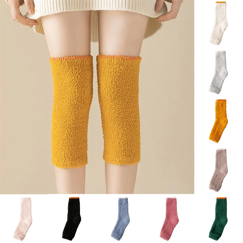 

Solid Color Women Keep Warm In Winter Knee Socks Elastic Nursing Female New Socks Women Comfortable Cute Knee Socks