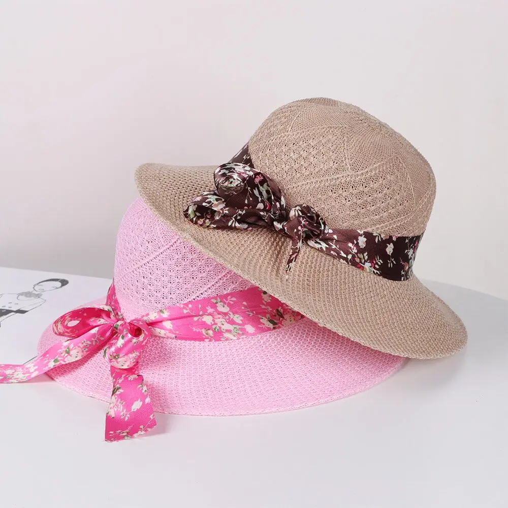 Women Wide Brim Travel Beach Hat Straw Hat UV Protection Sun Visor Cap