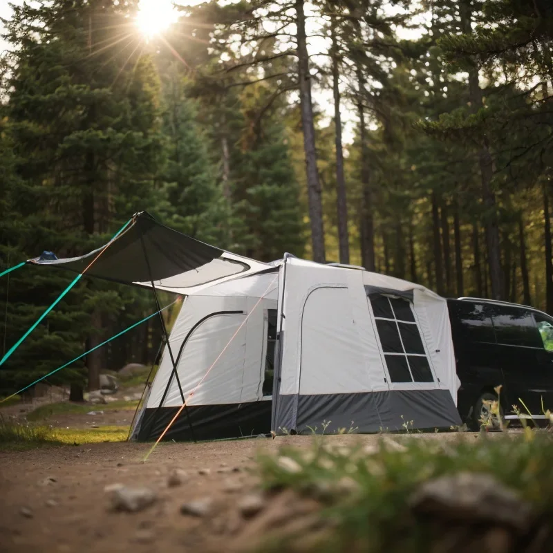 Camping Tent Outdoor 2 Room 1 Hall Sunshade Mosquito Proof Rainproof Multi functional Family Travel Camping Tent